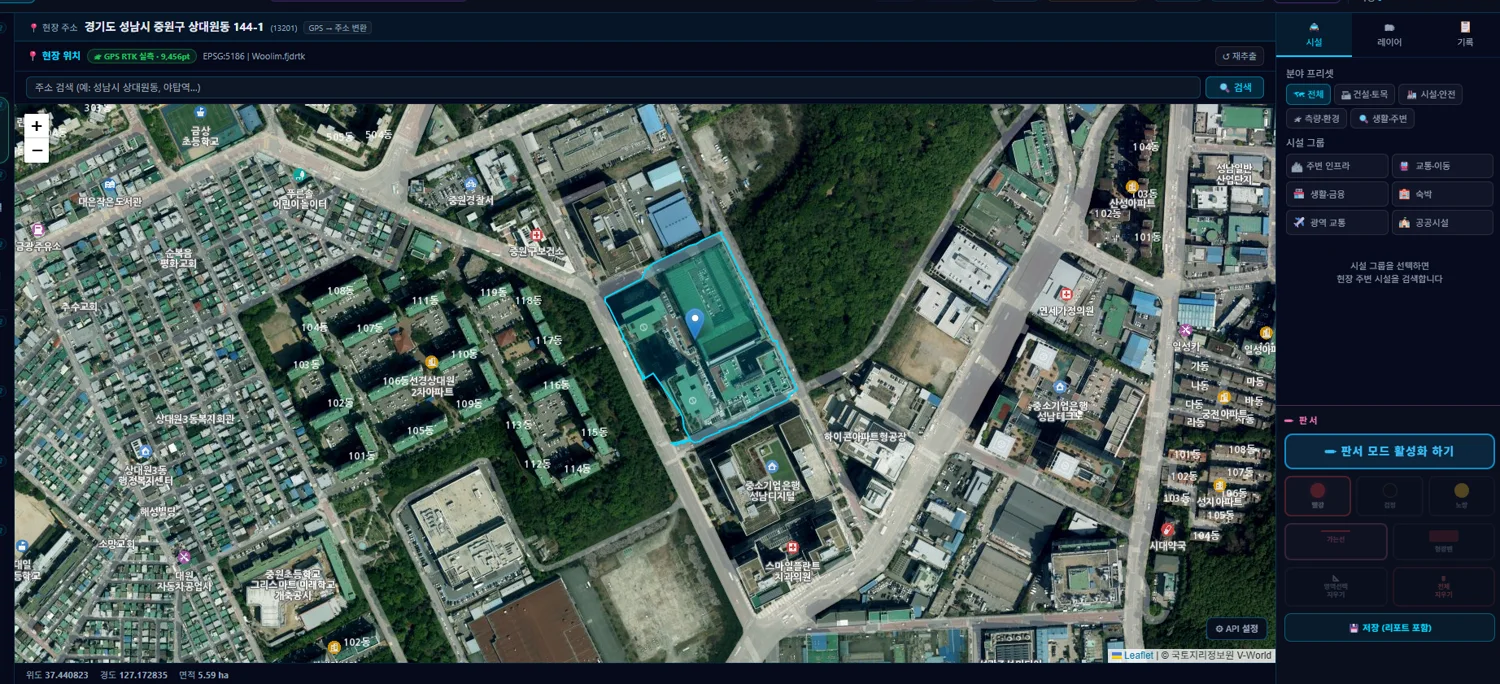 A cloud of points with no origin, placed on the map